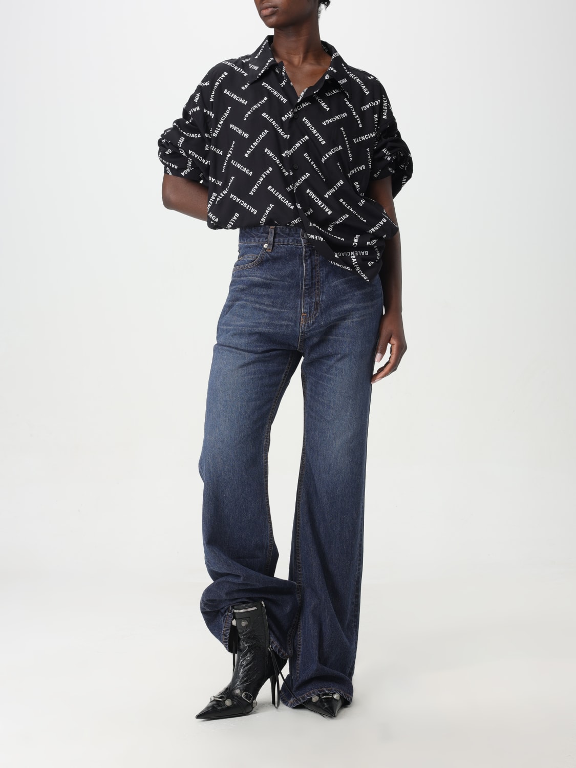デニム・ジーパン BALENCIAGA Women Denim Pants 775621TOW584673 BLUE Balenciaga Flared Jeans - Blue - Women | 775621TOW584673