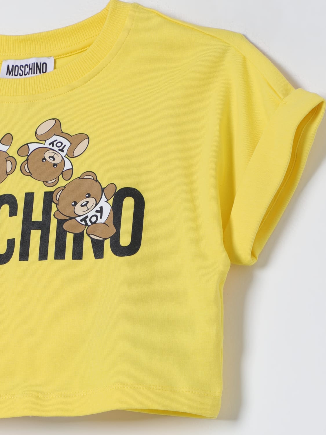 MOSCHINO T-SHIRT: T-shirt Moschino Kid in cotone, Giallo - Img 3