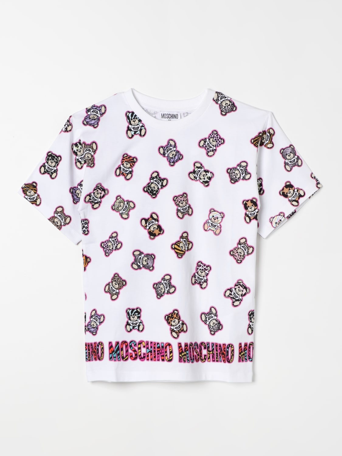 MOSCHINO T-SHIRT: T-shirt Moschino Kid con stampa bear, Bianco - Img 1