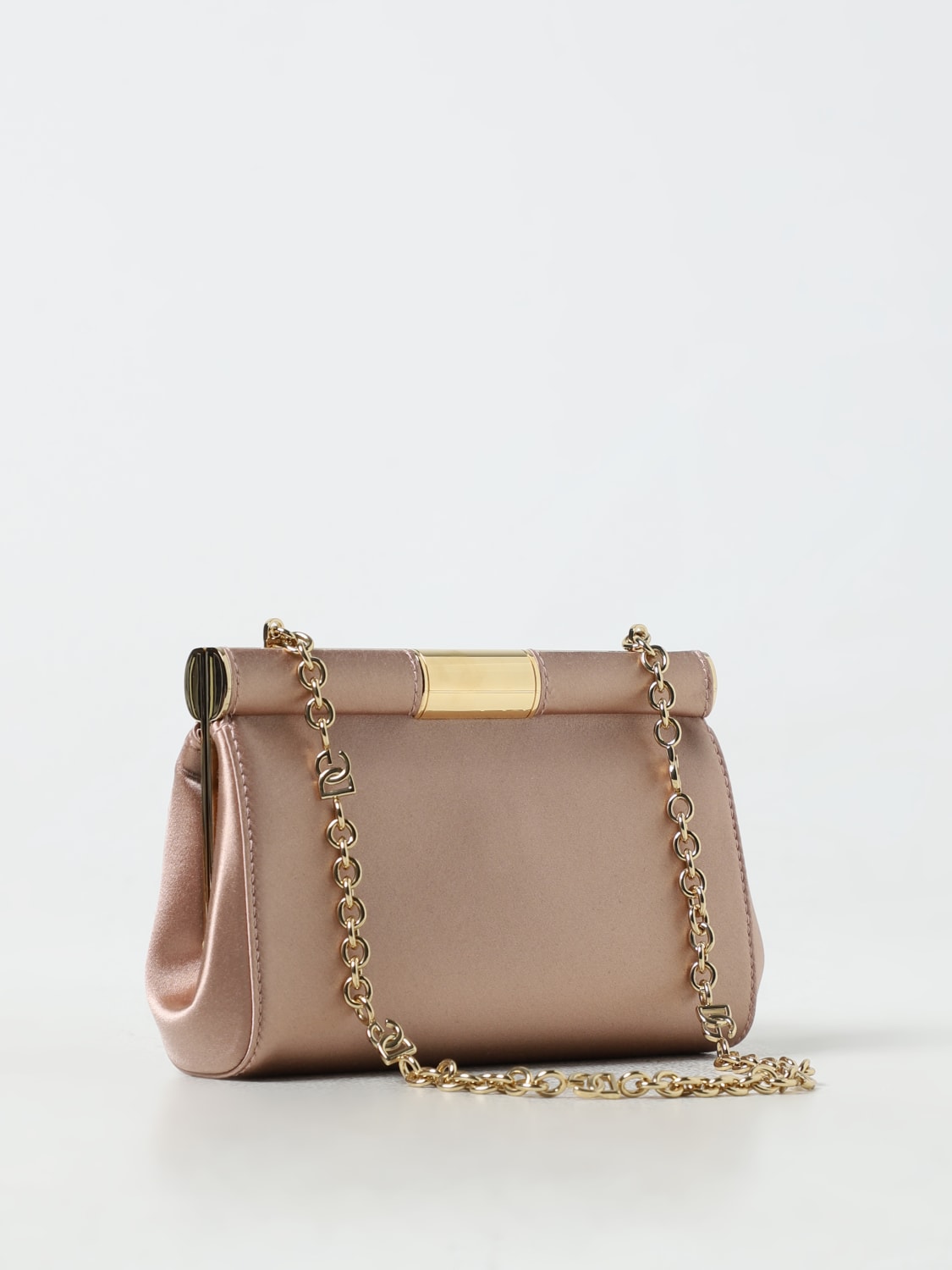 DOLCE & GABBANA BORSA MINI: Clutch Marlene Dolce & Gabbana in raso, Beige - Img 3