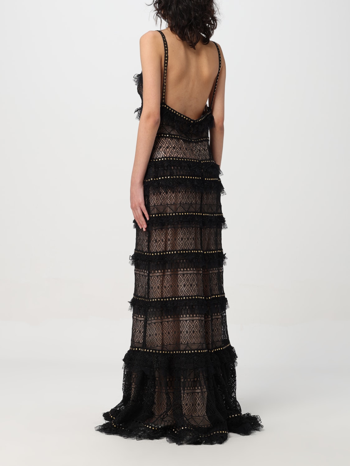 ELIE SAAB ABITO: Abito Elie Saab in pizzo e tulle , Nero - Img 2