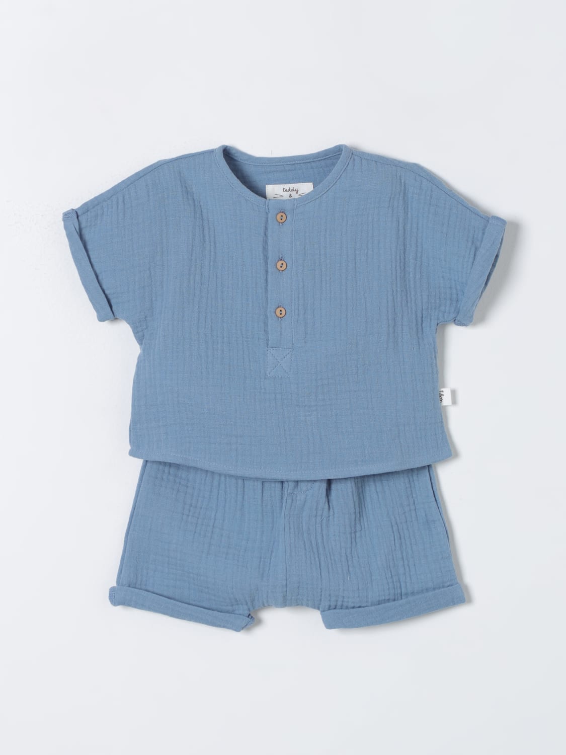 TEDDY & MINOU JUMPSUIT: Teddy & Minou t-shirt and shorts set, Blue - Img 1