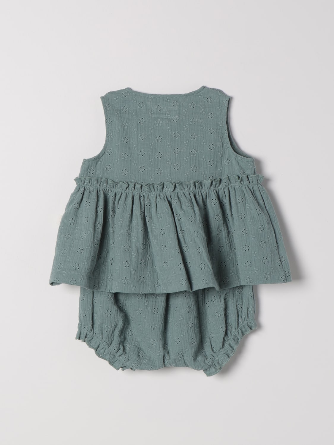 TEDDY & MINOU JUMPSUIT: Teddy & Minou baby blouse and shorts, Green - Img 2