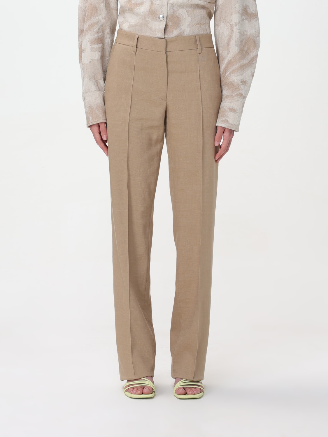 MSGM: Pants woman - Beige | MSGM pants 3641MDP05247010 online at GIGLIO.COM