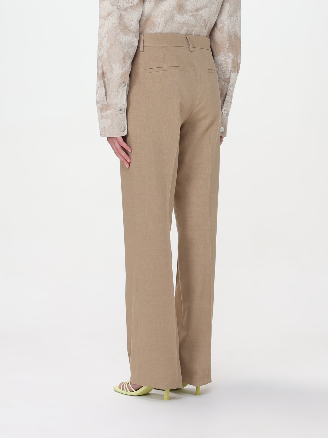 MSGM PANTALONI: Pantalone MSGM in misto viscosa , Beige - Img 2