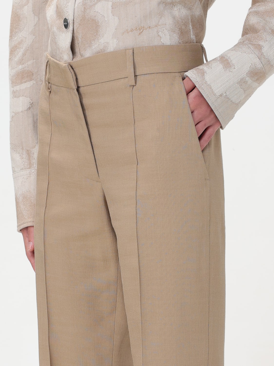MSGM PANTALONI: Pantalone MSGM in misto viscosa , Beige - Img 3