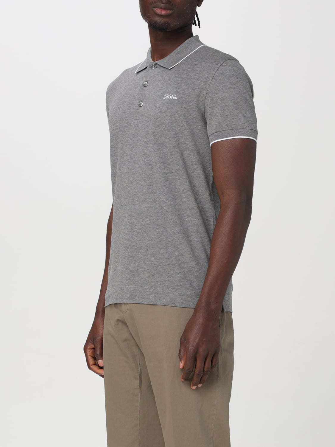 ZEGNA POLO SHIRT: Polo shirt men Zegna, Grey - Img 4