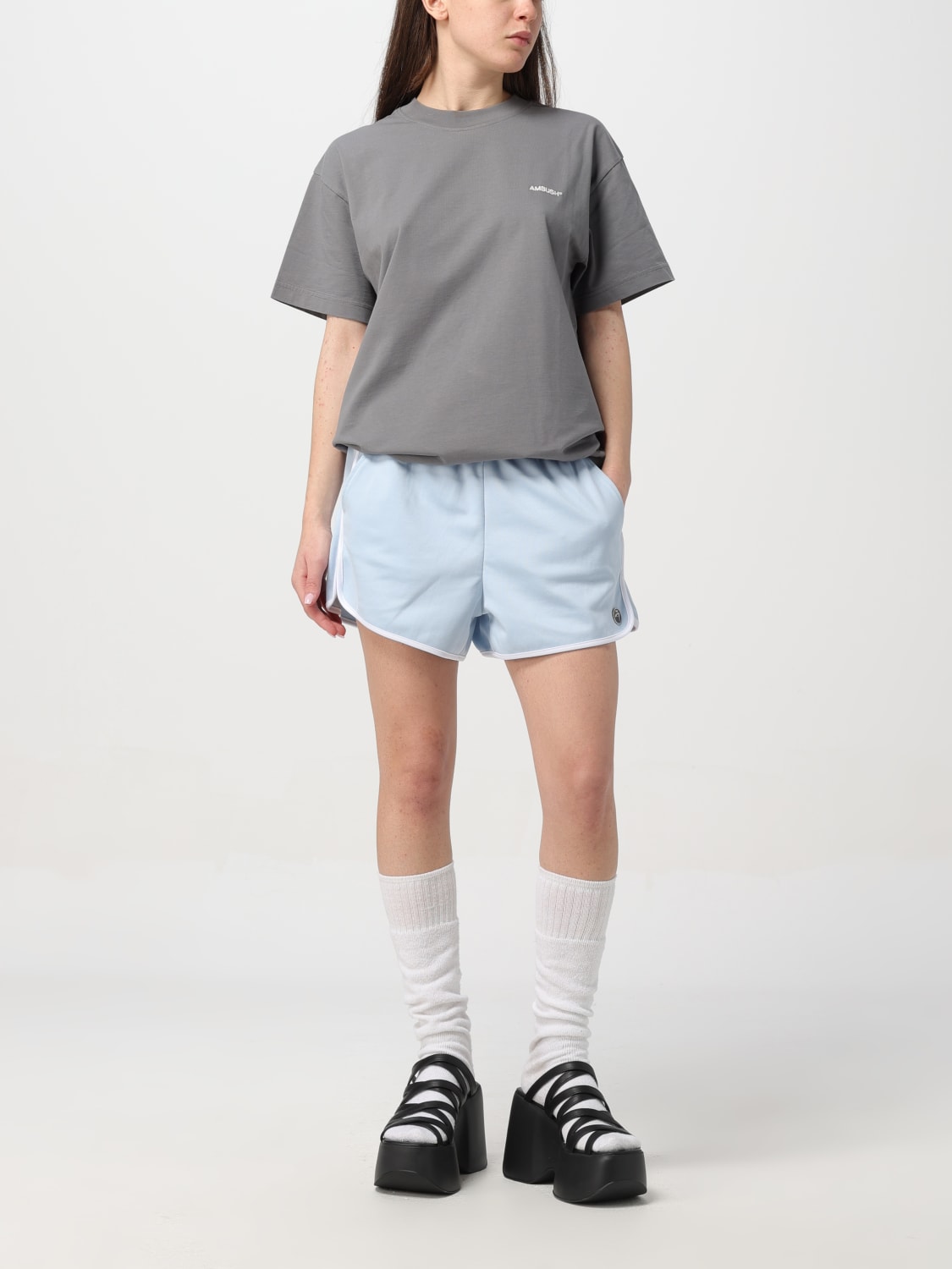 ショートパンツ AMBUSH Woman Short Blue BWCI001S24JER001 4100 Ambush Outlet: Short woman - Blue | Ambush short
