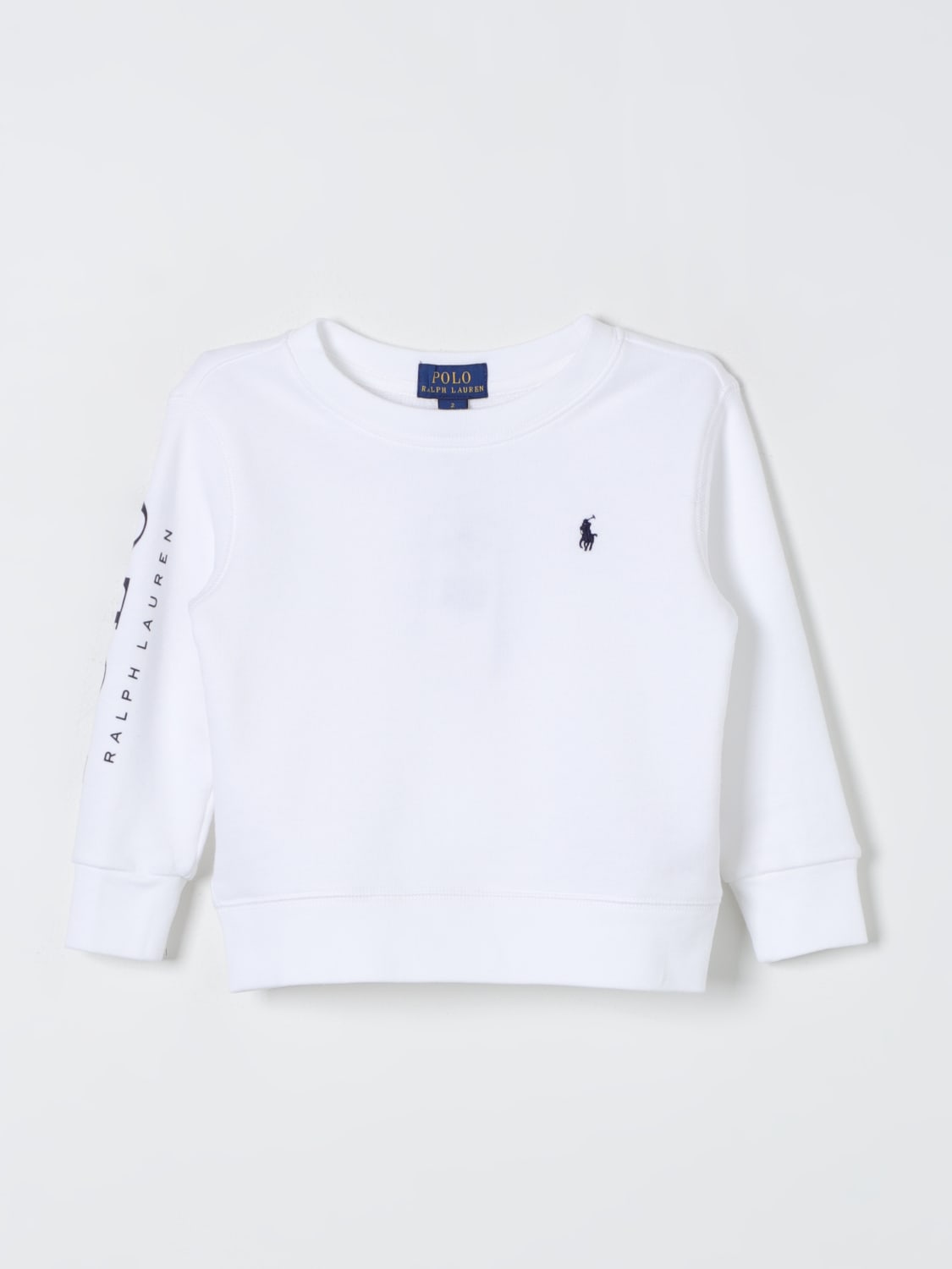 POLO RALPH LAUREN SWEATER: Polo Ralph Lauren logo sweatshirt, White - Img 1