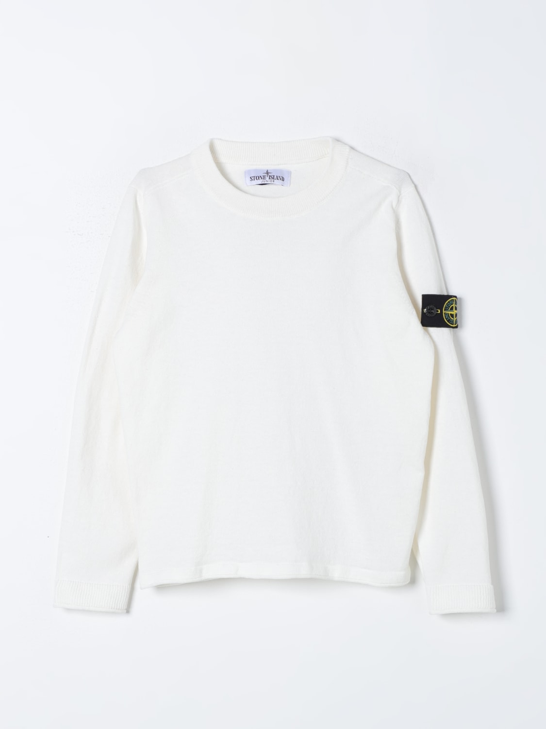 stone junior ホワイトニット Stone Island Junior コンパスモチーフ プルオーバー | ホワイト