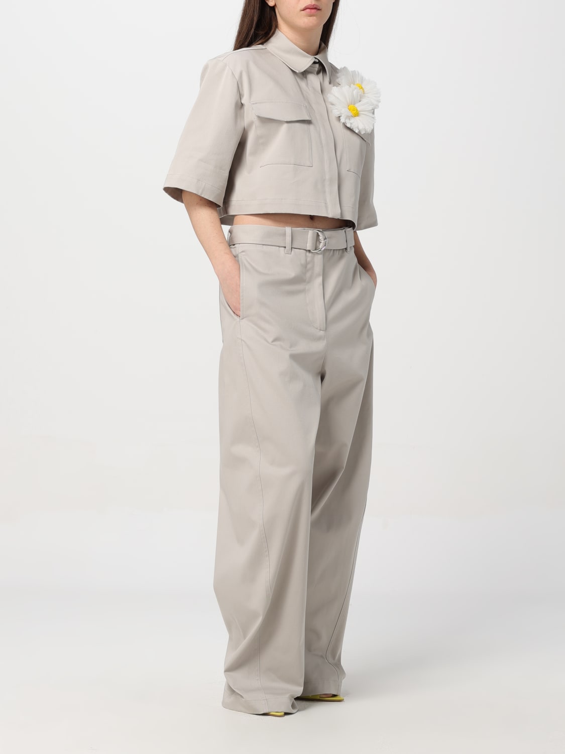 MSGM: Pants woman - Grey | MSGM pants 3641MDP10X247105