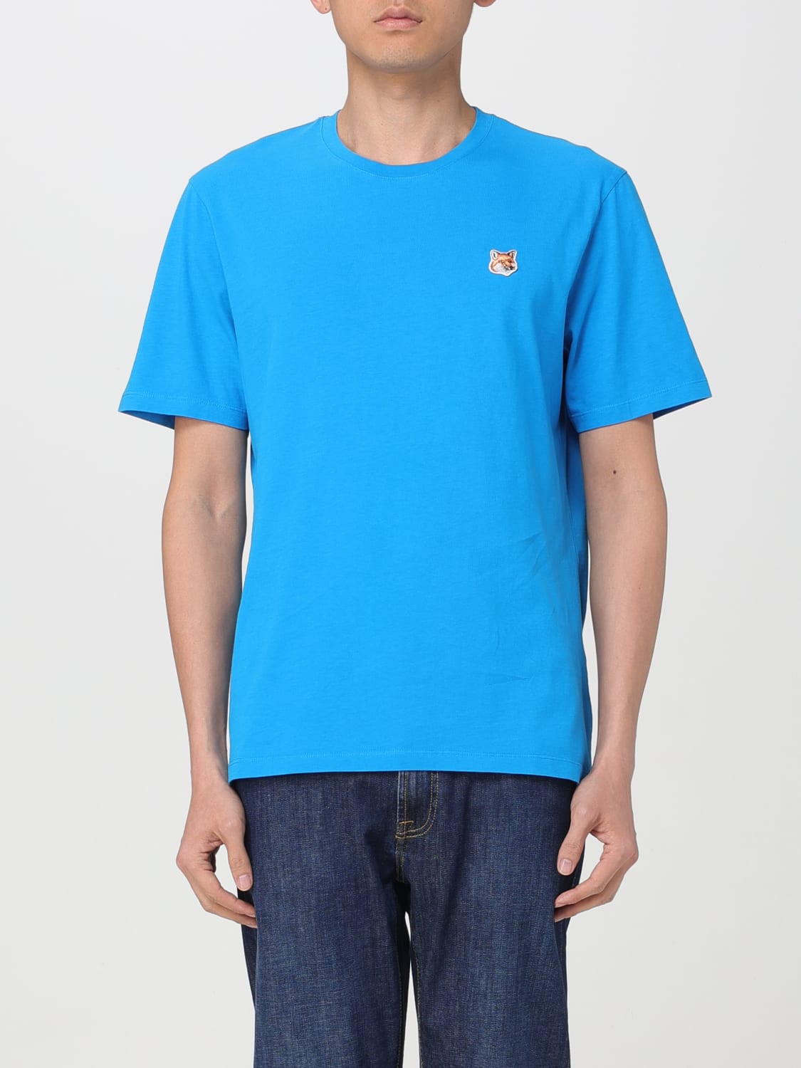 MAISON KITSUNÉ: T-shirt men - Blue 1 | Maison Kitsuné t-shirt ...