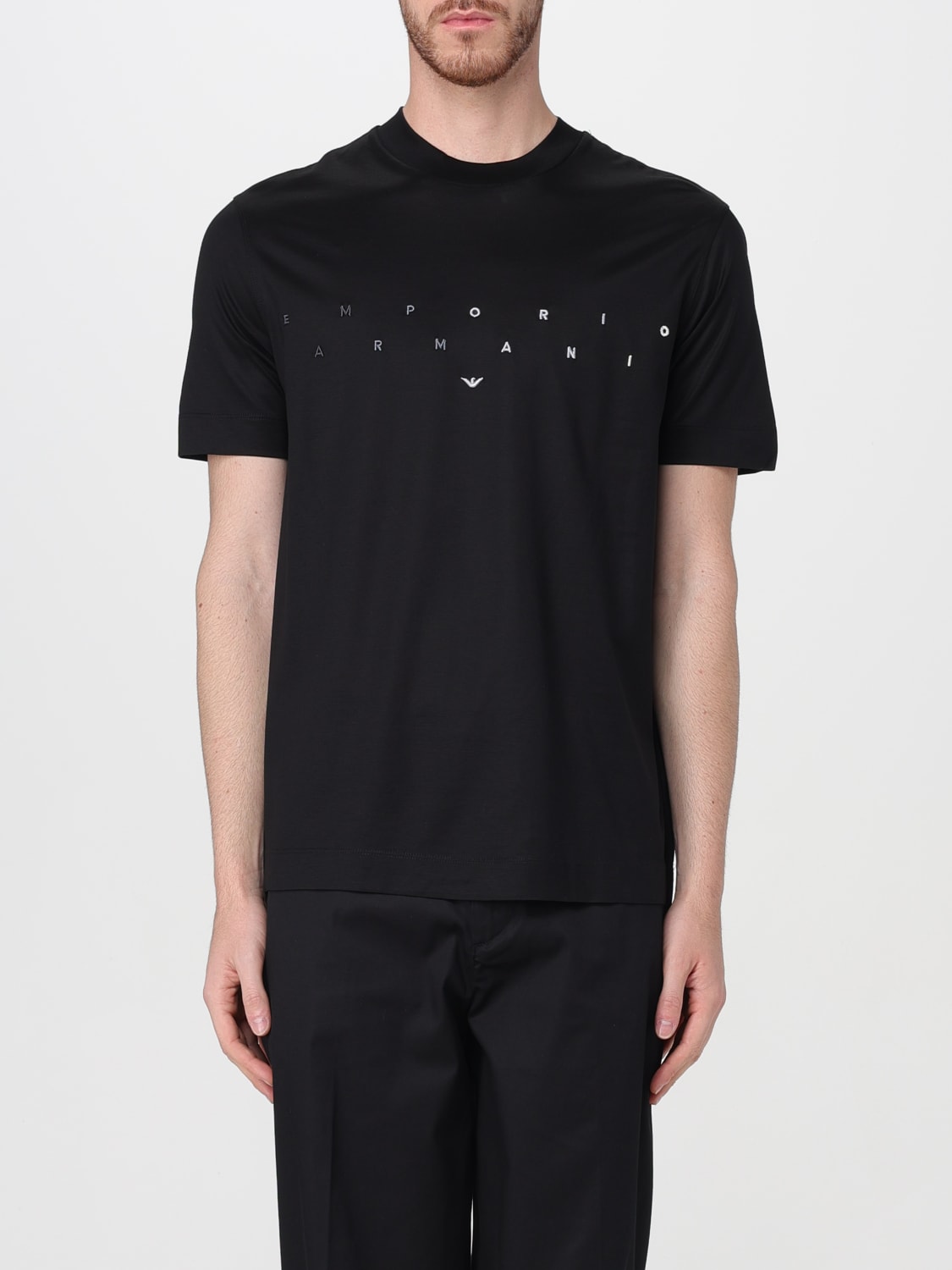 Giglio T-shirt con logo lettering Emporio Armani