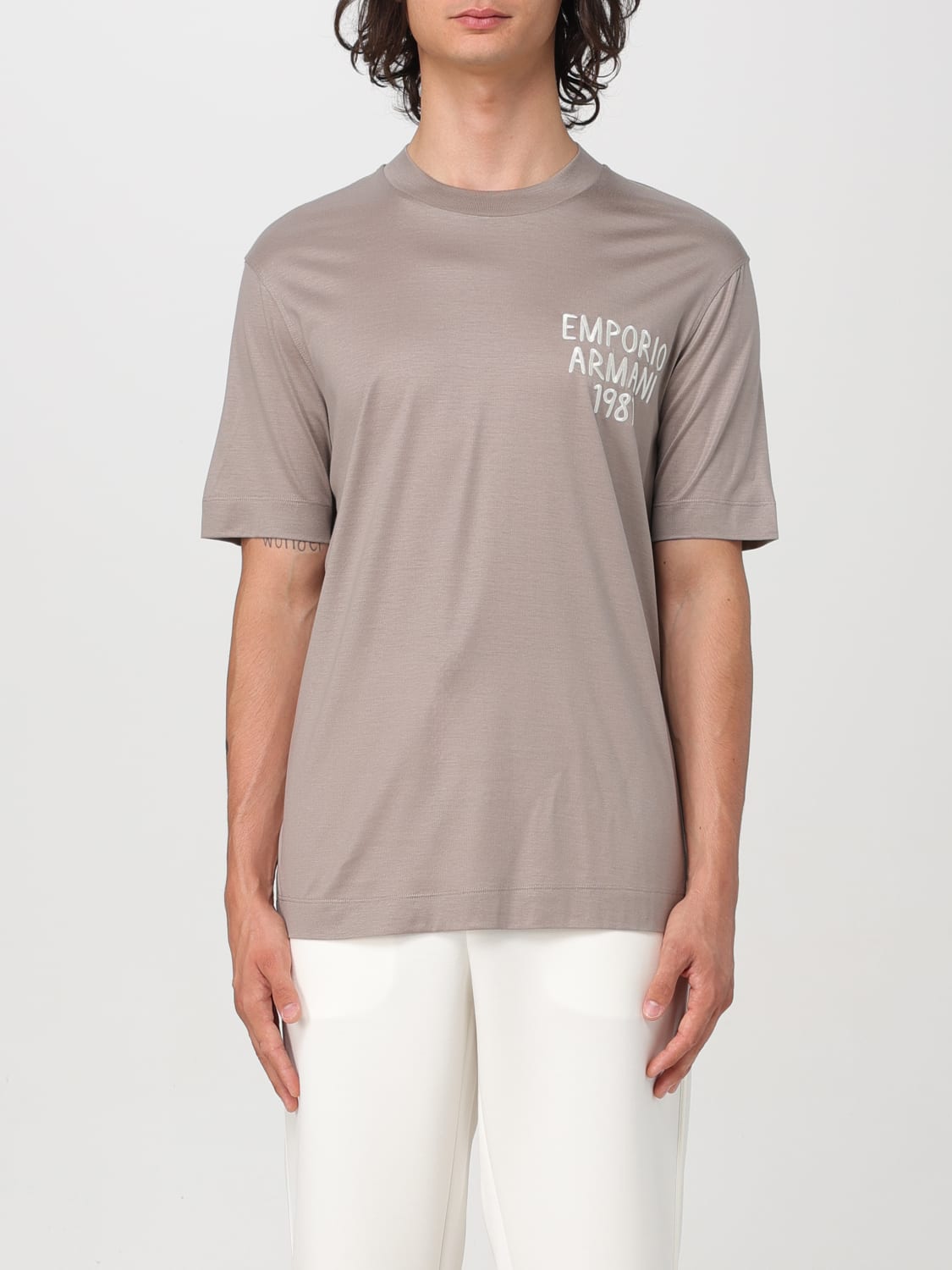 Giglio T-shirt con logo lettering Emporio Armani