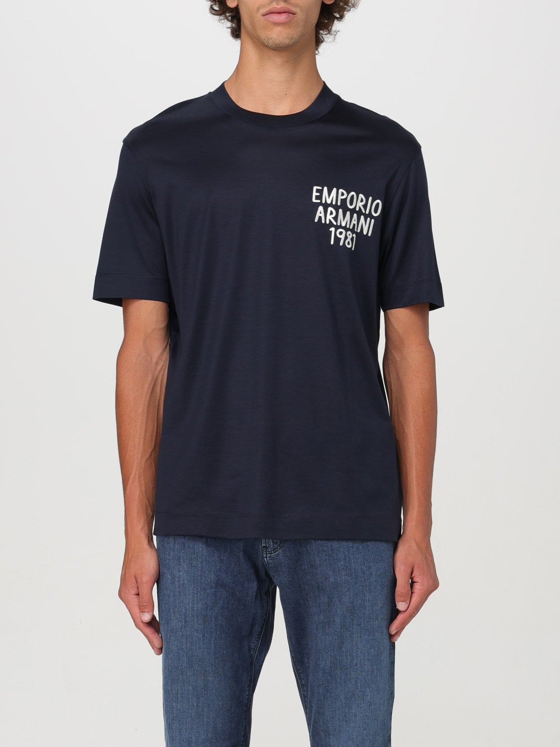 Giglio T-shirt con logo lettering Emporio Armani