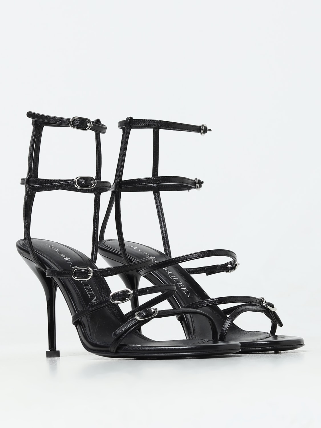 ALEXANDER MCQUEEN HEELED SANDALS: Loafers woman Alexander McQueen, Black - Img 2