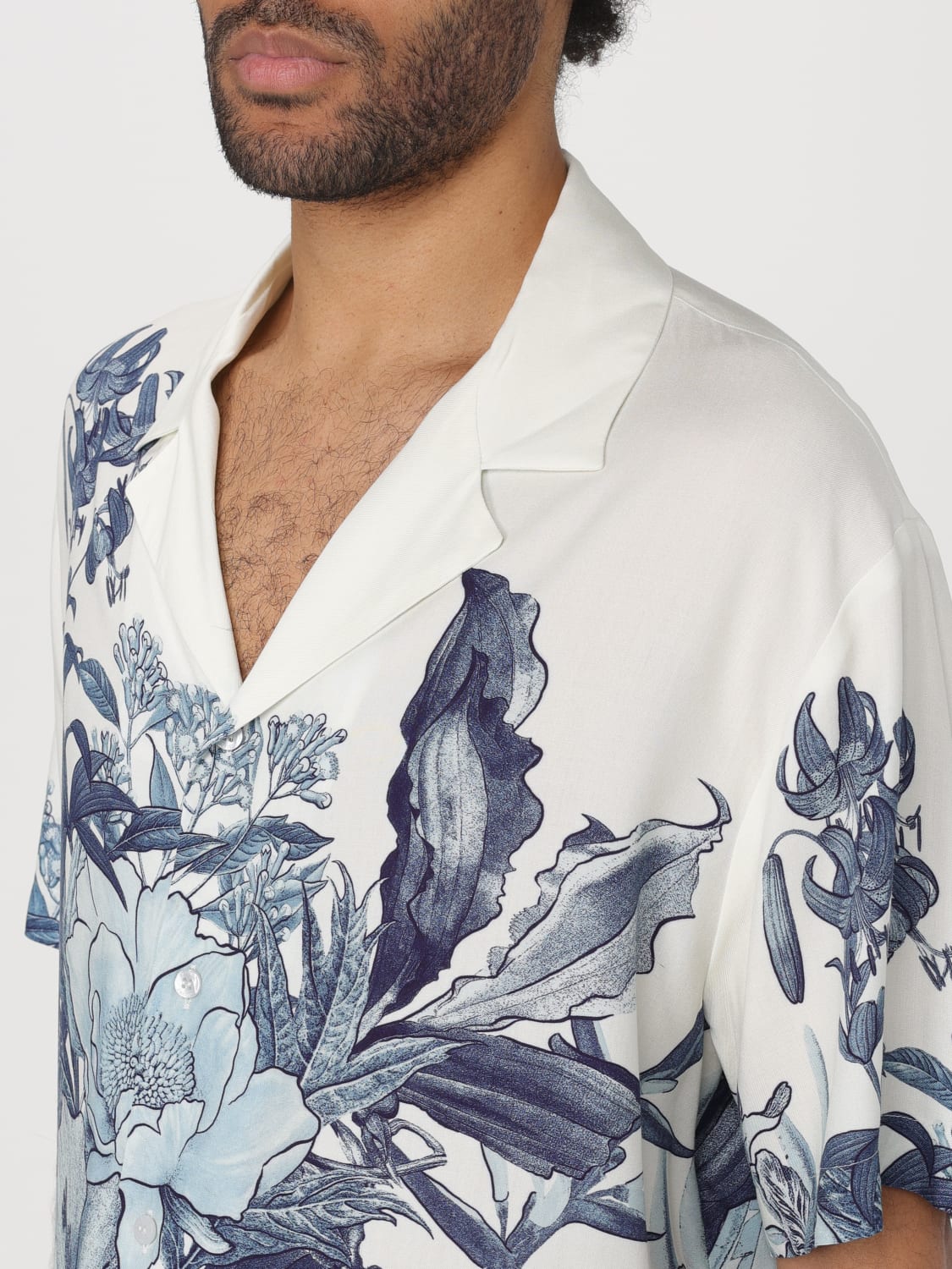 JUST CAVALLI CAMICIA: Camicia Just Cavalli in viscosa con stampa floreale , Bianco - Img 3