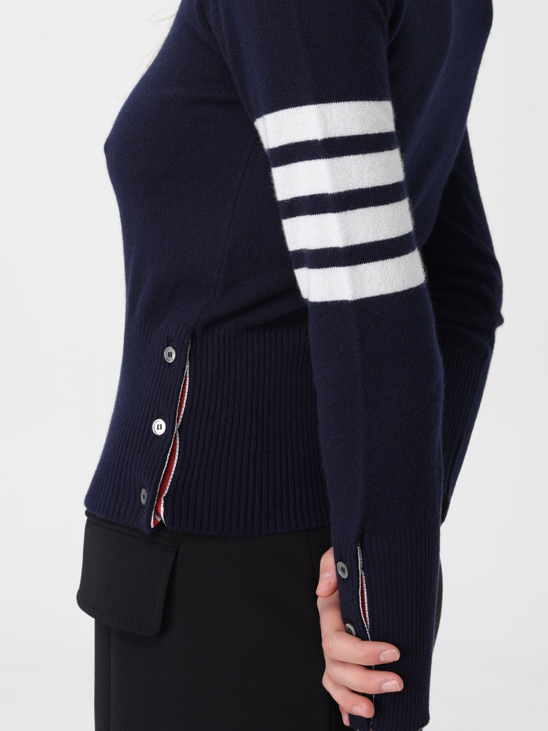 THOM BROWNE SWEATER: Sweatshirt woman Thom Browne, Blue - Img 4