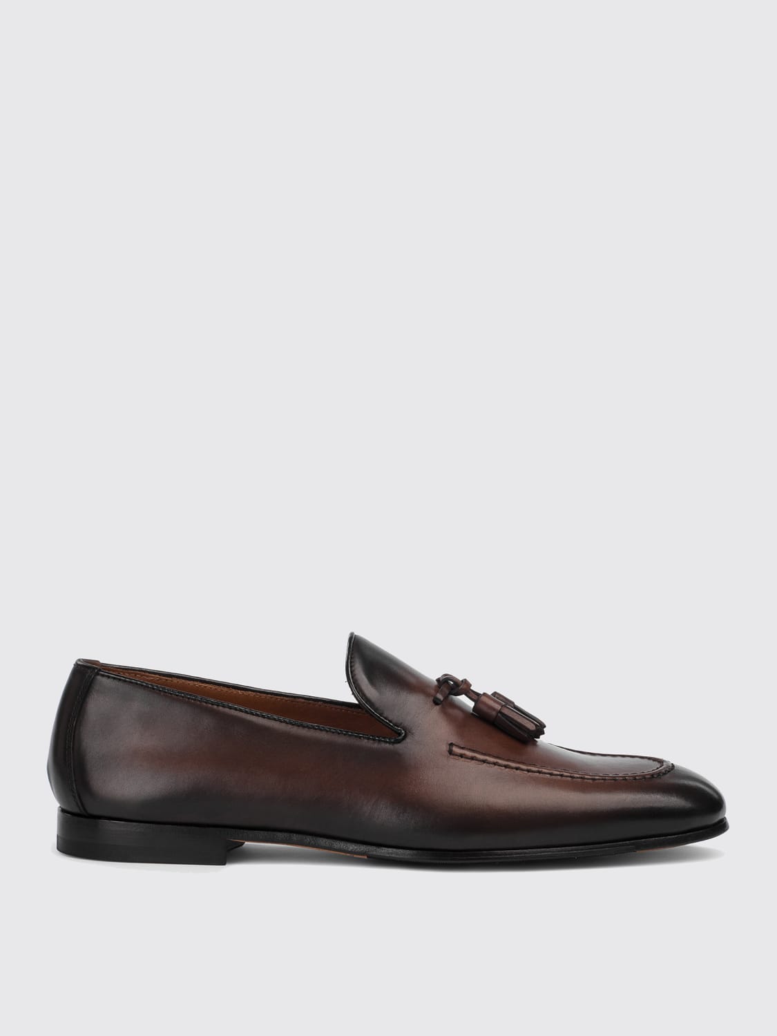 Doucal's interwoven leather loafers - Brown