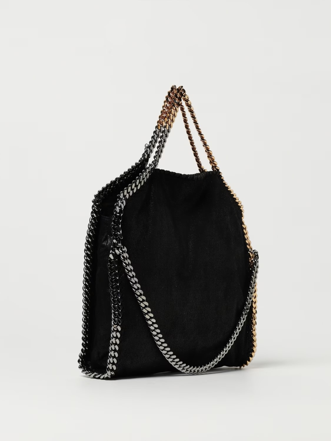 STELLA MCCARTNEY BORSA TOTE: Borsa Tote Falabella Stella McCartney in camoscio sintetico cracklè , Nero - Img 3