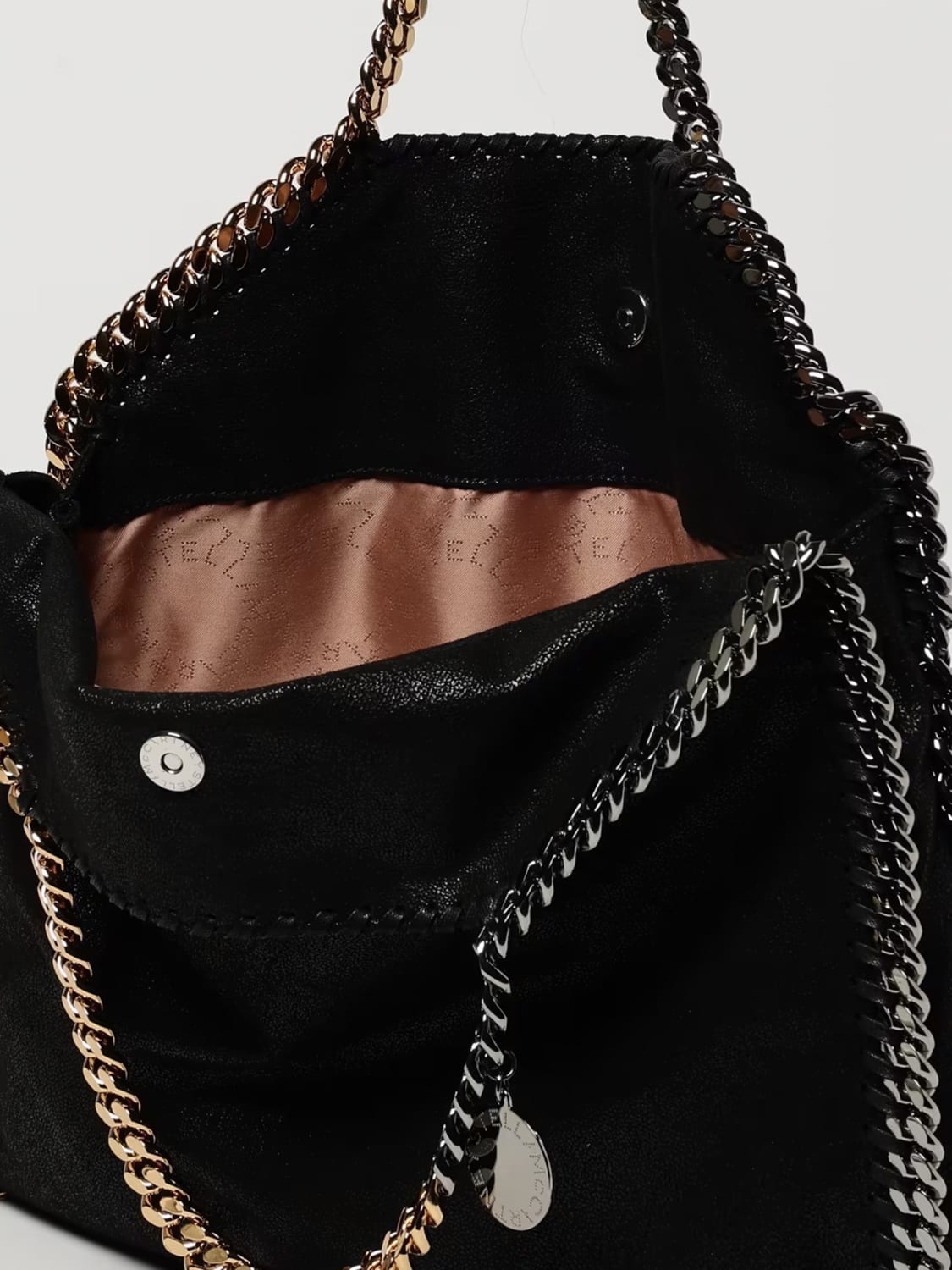 STELLA MCCARTNEY BORSA TOTE: Borsa Tote Falabella Stella McCartney in camoscio sintetico cracklè , Nero - Img 5