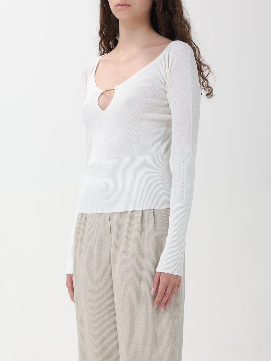 JACQUEMUS PULL: Pull femme Jacquemus, Blanc - Img 4