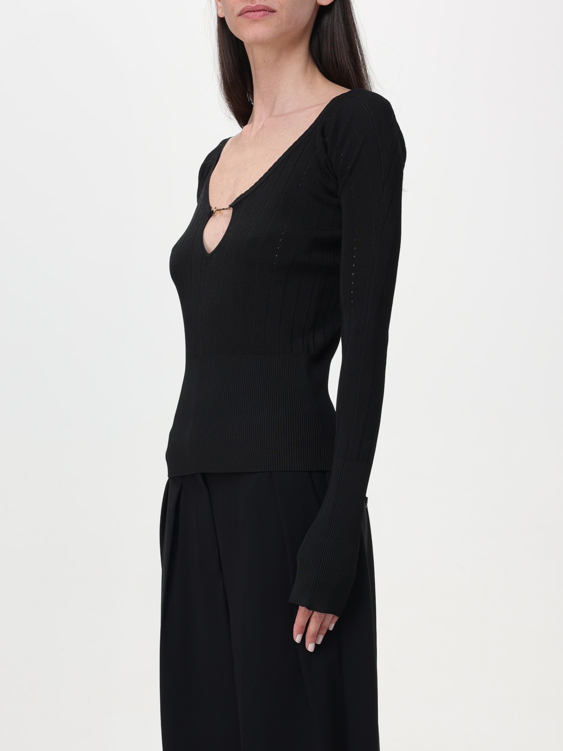 JACQUEMUS MAGLIA: Maglia Jacquemus in misto viscosa , Nero - Img 3