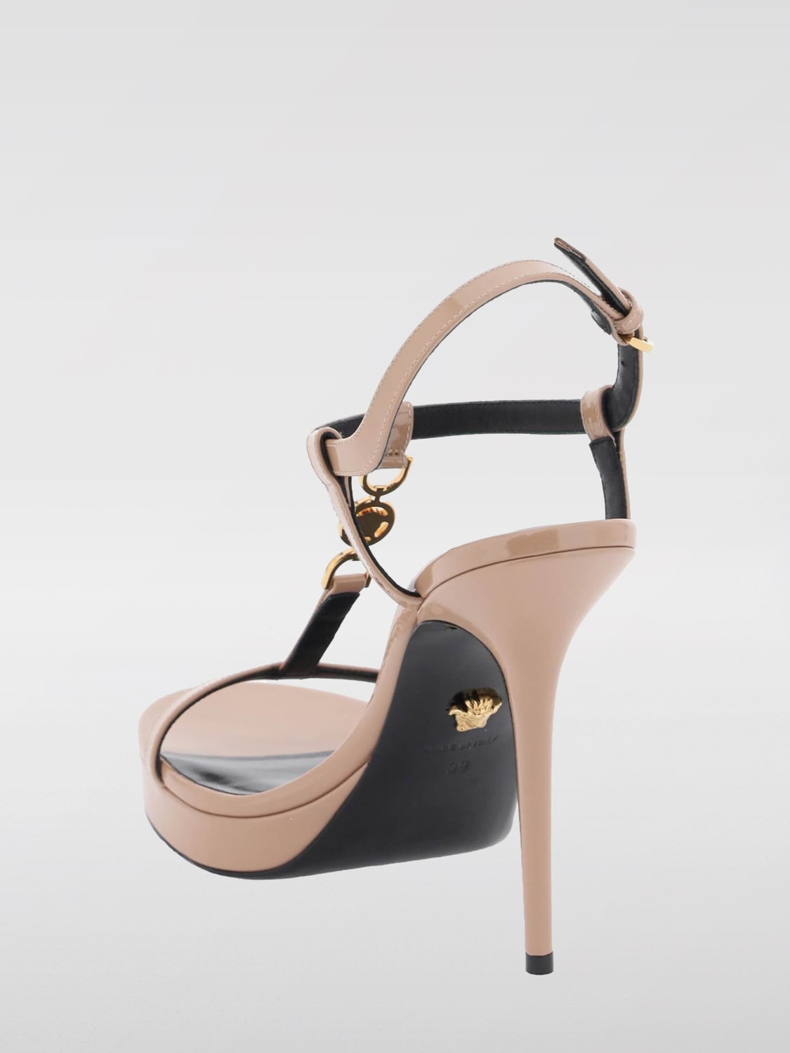 VERSACE HEELED SANDALS: Shoes woman Versace, Beige - Img 3