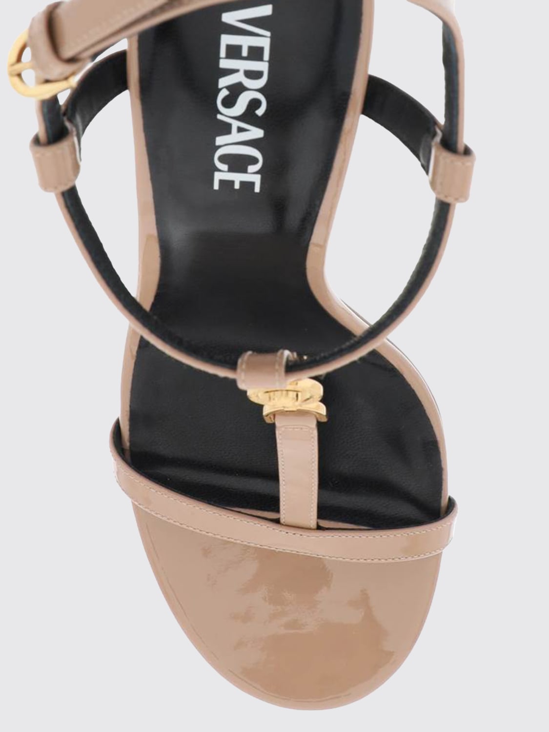 VERSACE HEELED SANDALS: Shoes woman Versace, Beige - Img 4