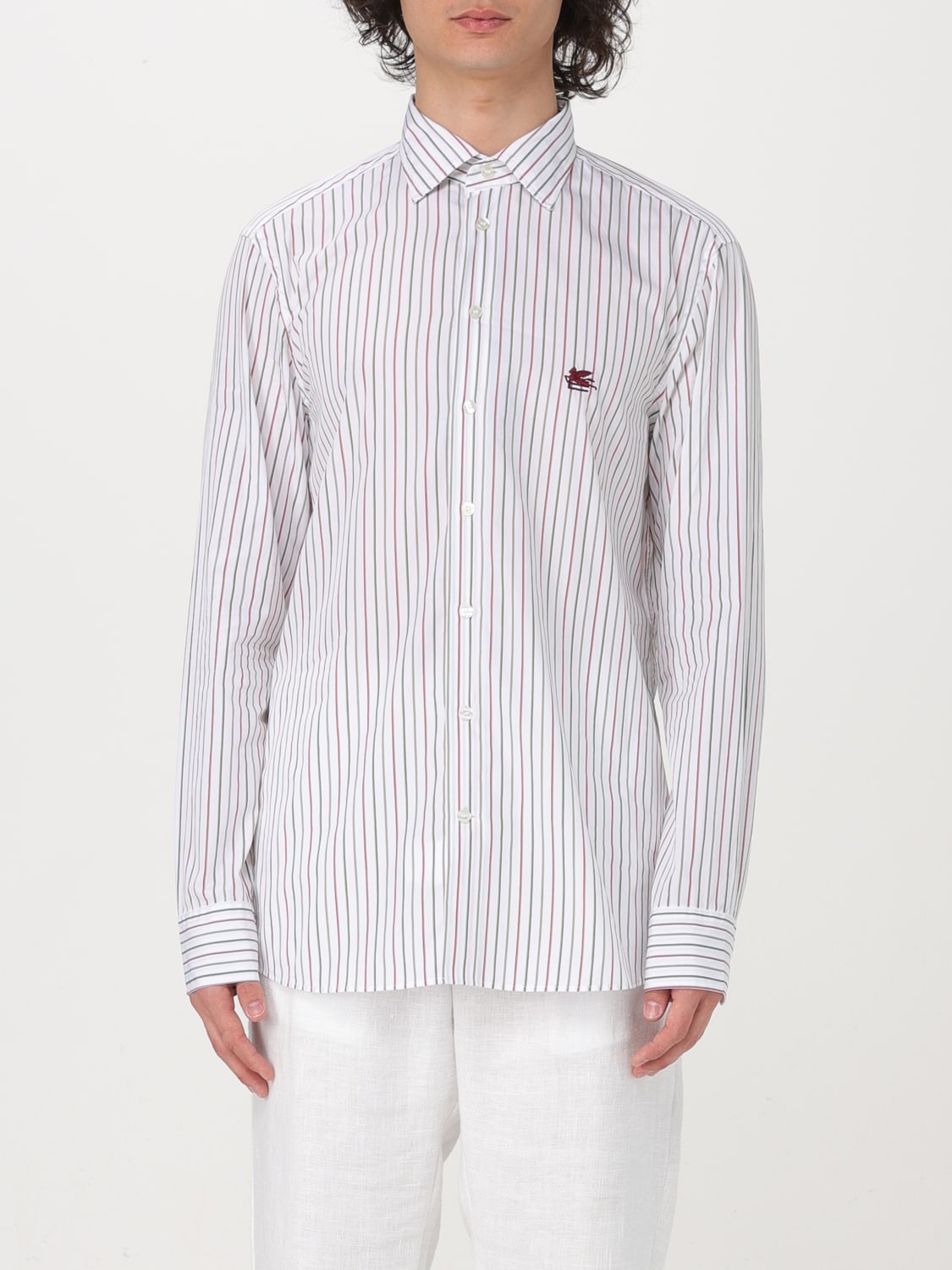 ETRO CAMICIA: Camicia Etro in popeline di cotone a righe , Bianco - Img 1