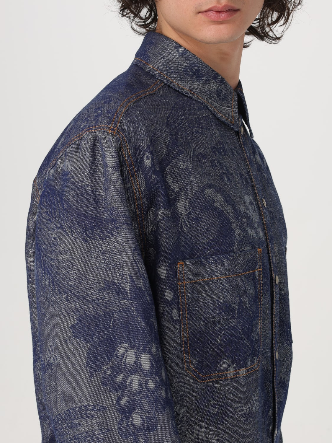 ETRO CAMICIA: Camicia Etro in denim con motivo jacquard , Denim - Img 5