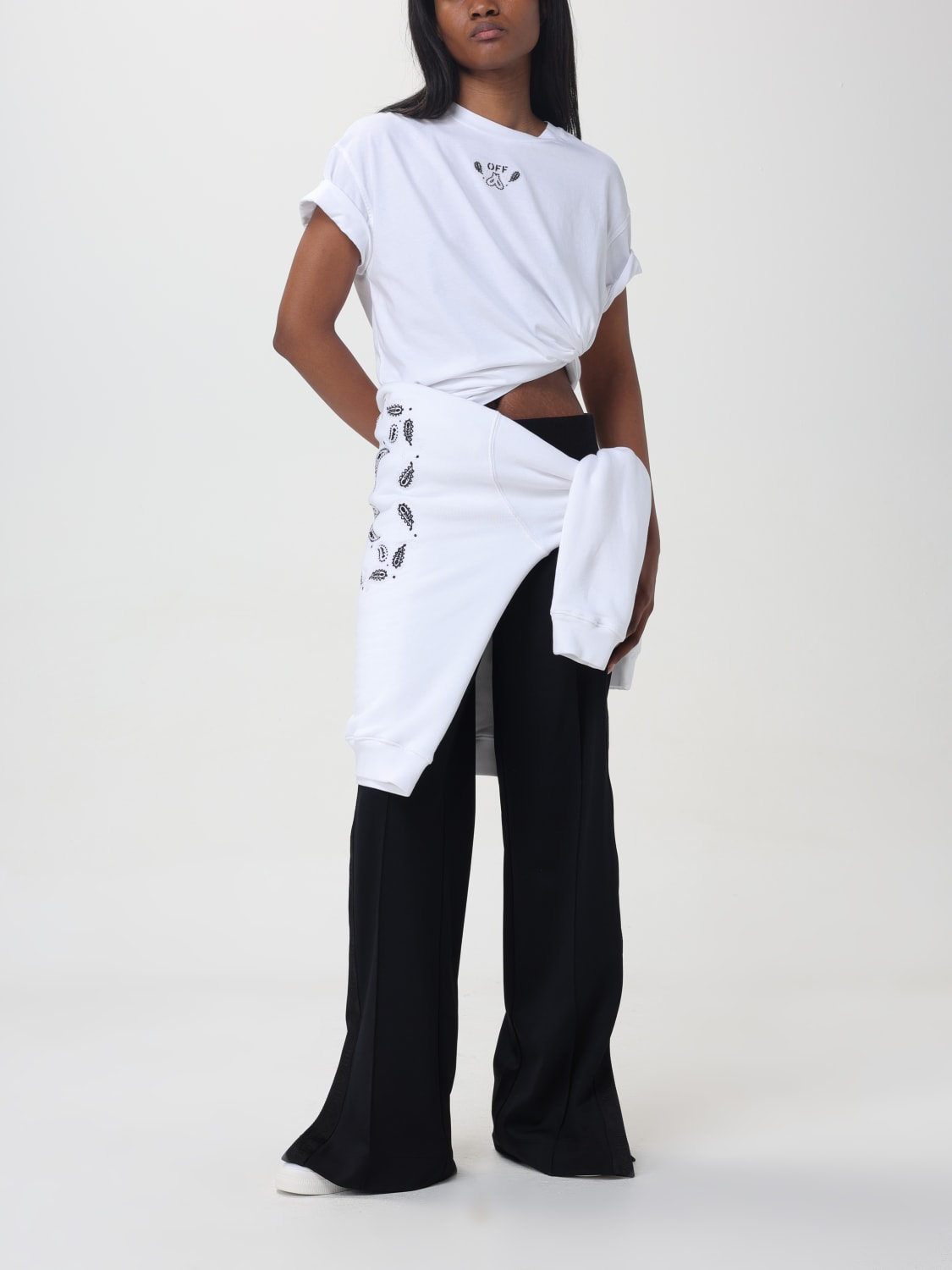 Tシャツ・カットソー Off-White Woman T-Shirt White OWAA089S24JER002 0101 Off-Whiteアウトレット:Tシャツ レディース - ホワイト