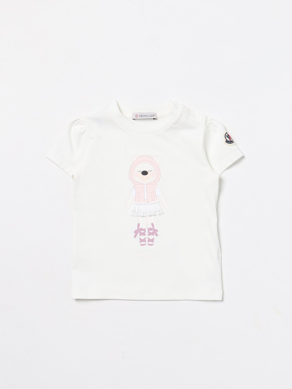 MONCLER T-SHIRT: T-shirt kids Moncler, White - Img 1