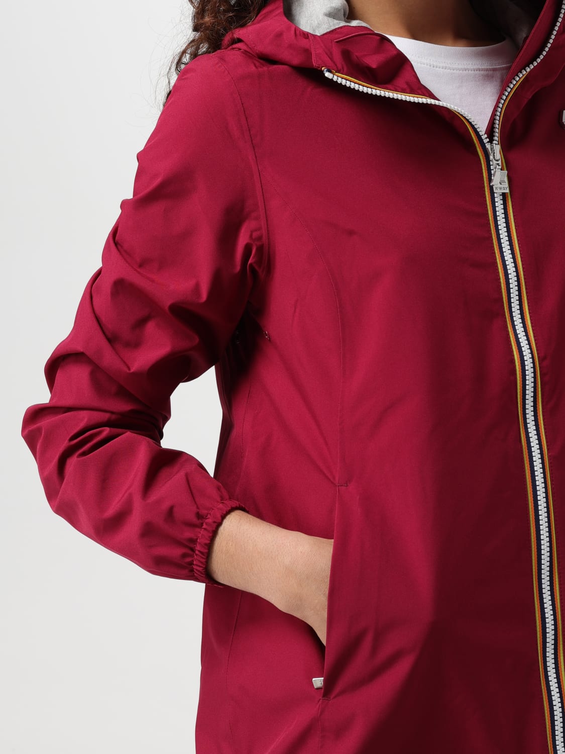 ジャケット K-WAY Woman Jacket Red K21228W Q13 K-Way Outlet: Coat woman - Red | K-Way jacket K21228W online