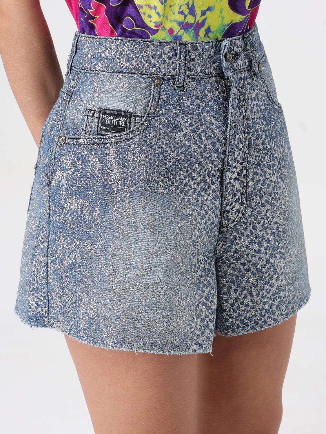 VERSACE JEANS COUTURE: Short woman - Blue | Versace Jeans