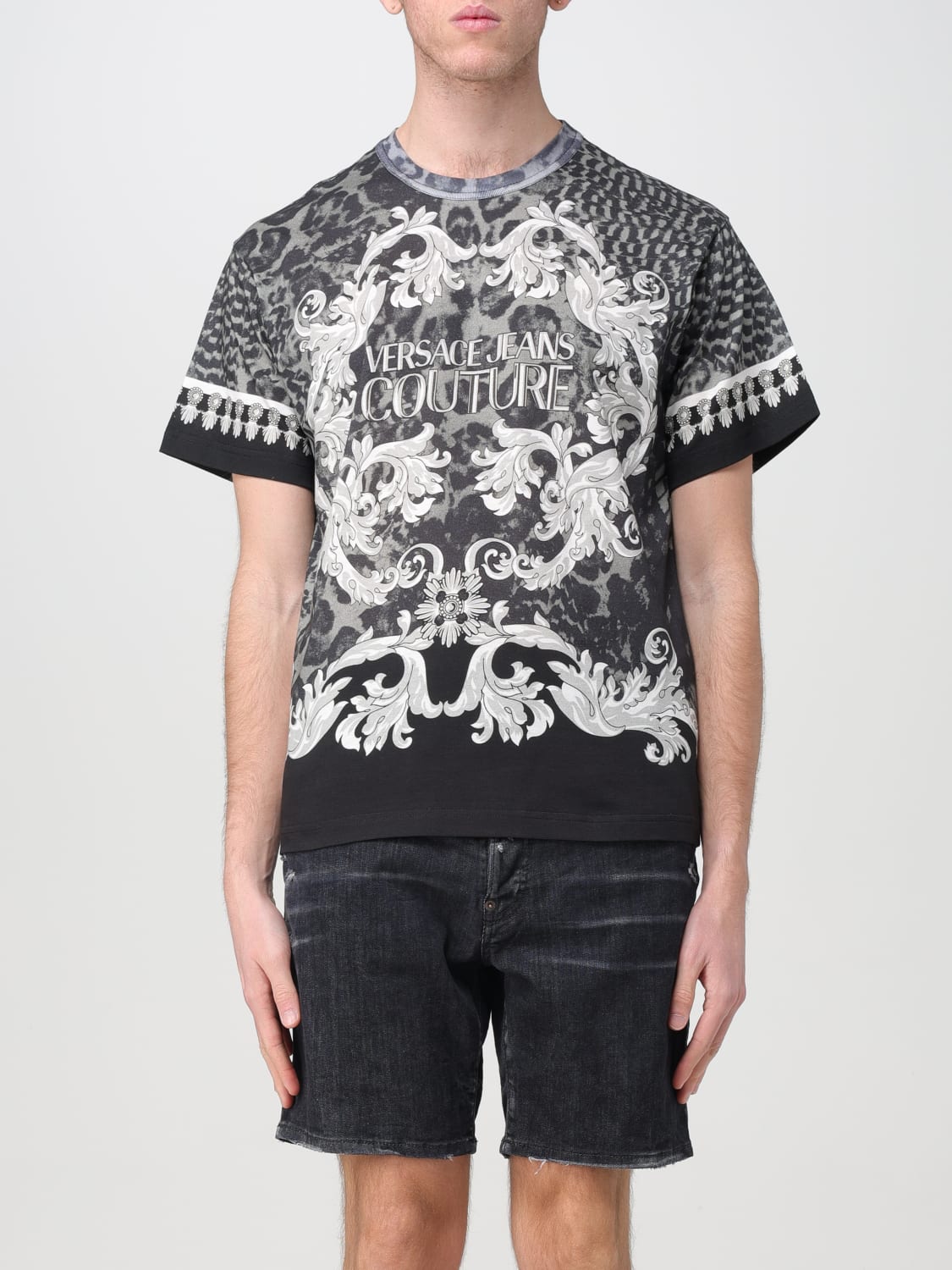 VERSACE JEANS COUTURE Tシャツ: Tシャツ メンズ Versace Jeans Couture, ブラック - Img 1