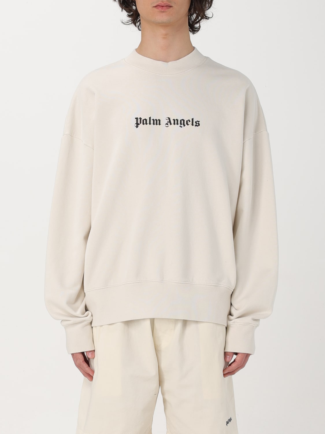 PALM ANGELS FELPA: Felpa Palm Angels in cotone con logo , Bianco - Img 1