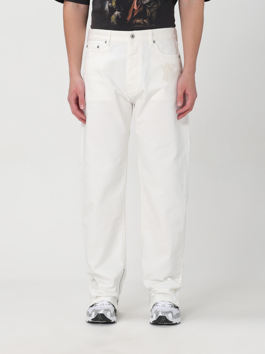 OFF WHITE Pants men White Off White jeans OMYA177S24DEN001 online at GIGLIO.COM