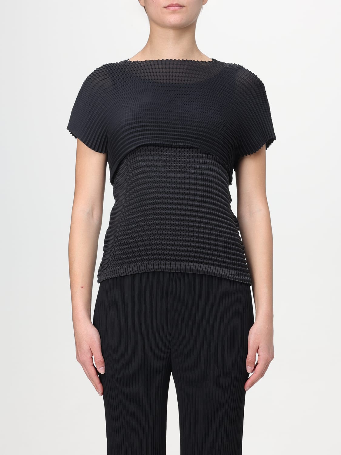 ISSEY MIYAKE TOP: Camisa mujer Issey Miyake, Negro - Img 1