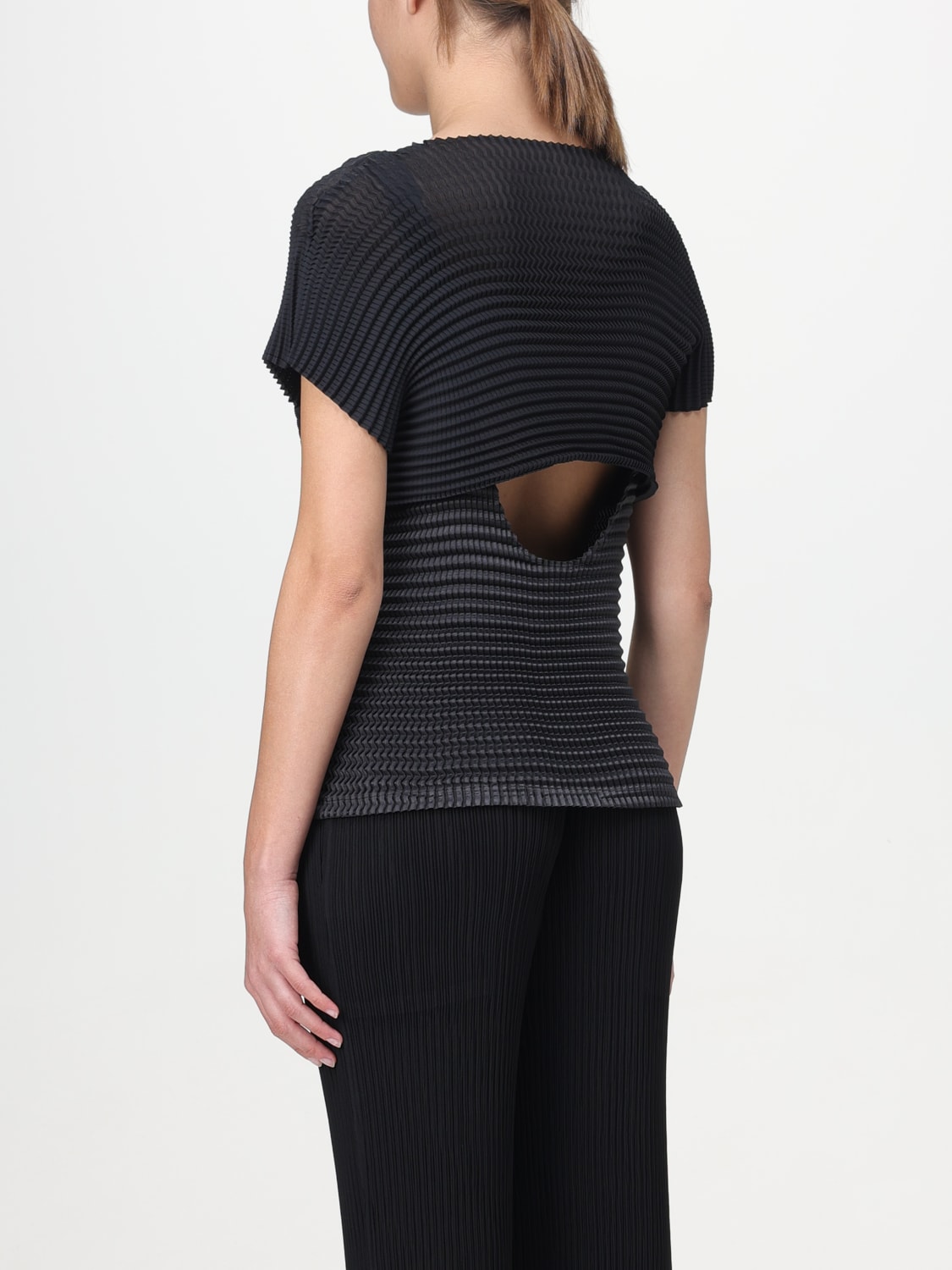 ISSEY MIYAKE TOP: Camisa mujer Issey Miyake, Negro - Img 3