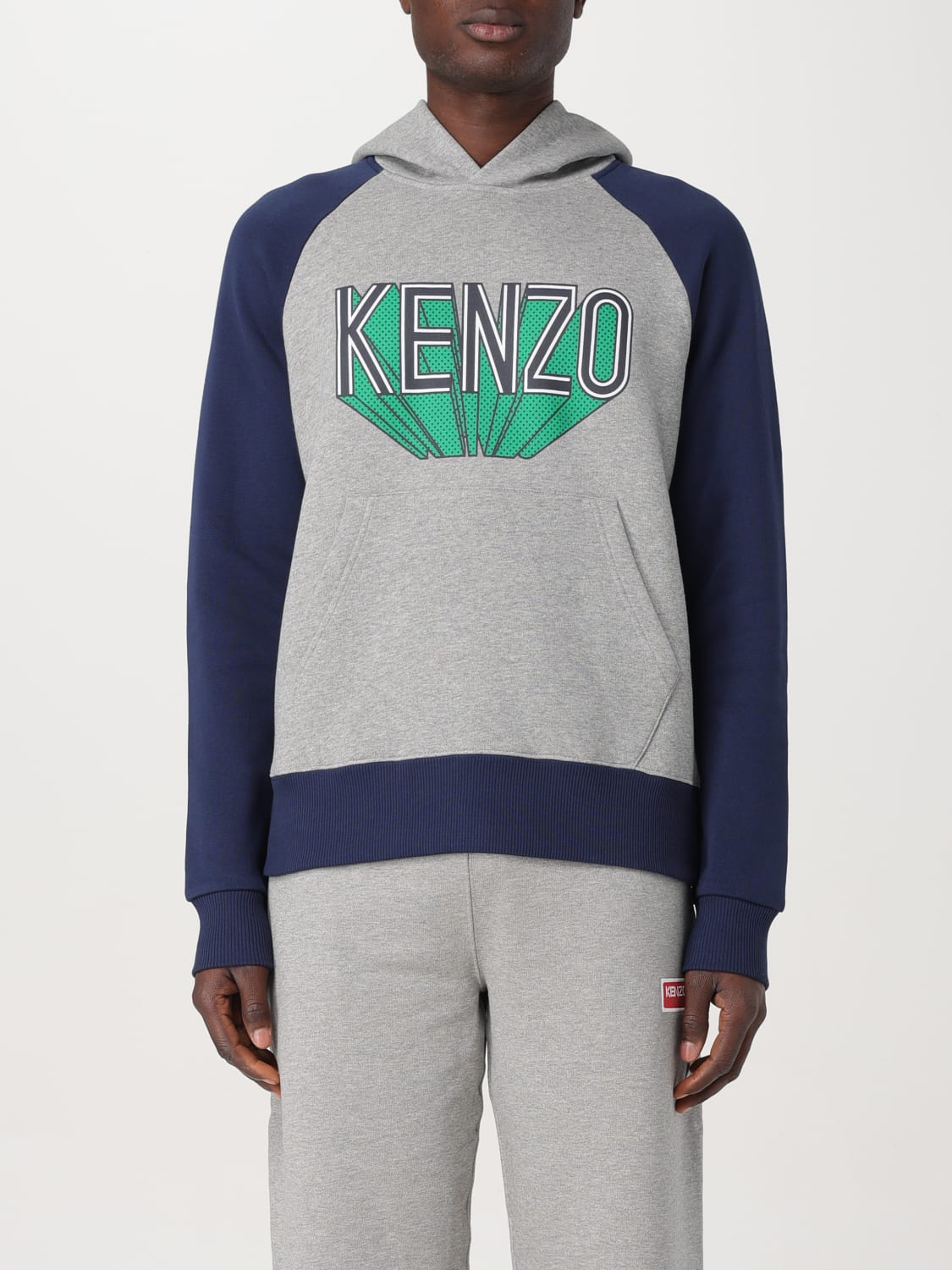 Kenzo Outlet Felpa in cotone con logo Grigio Felpa Kenzo FD65SW0924MB online su GIGLIO.COM