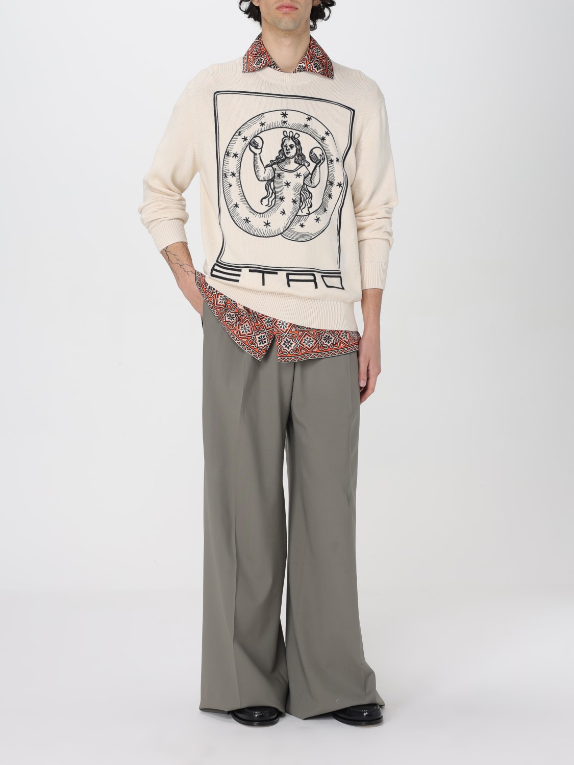 ETRO SWEATER: Etro men's sweater, Beige - Img 2