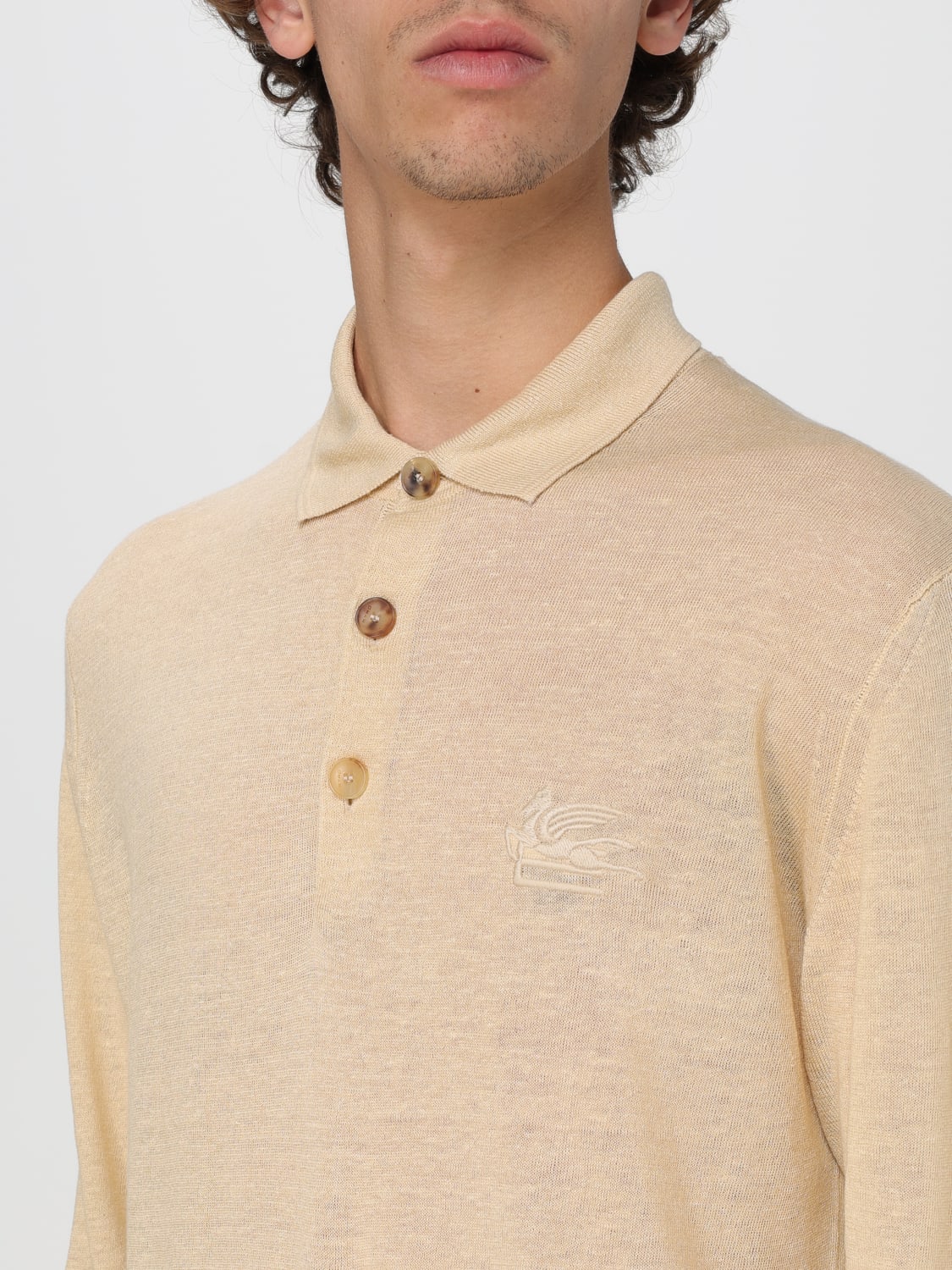 ETRO POLO SHIRT: Polo shirt men Etro, Beige - Img 5