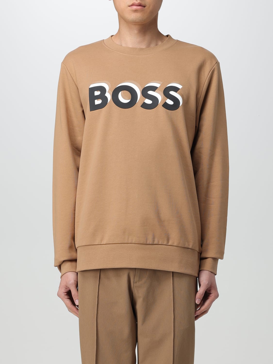 BOSS SWEATSHIRT: Sweatshirt homme Boss, Beige - Img 1