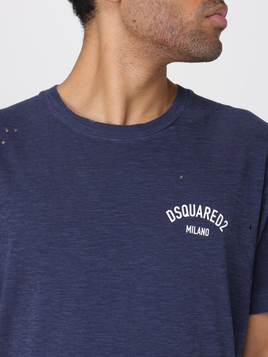 DSQUARED2 CAMISETA: Camiseta hombre Dsquared2, Azul Oscuro - Img 4