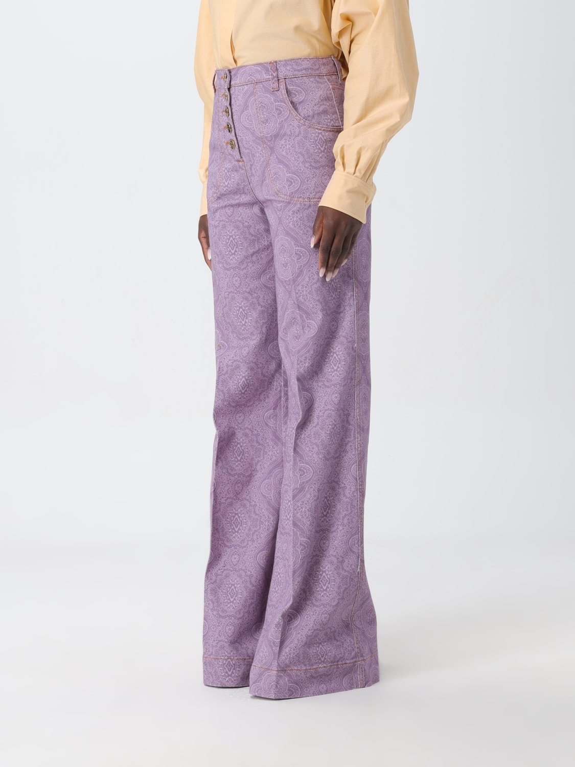 ETRO PANTS: Pants woman Etro, Lilac - Img 4