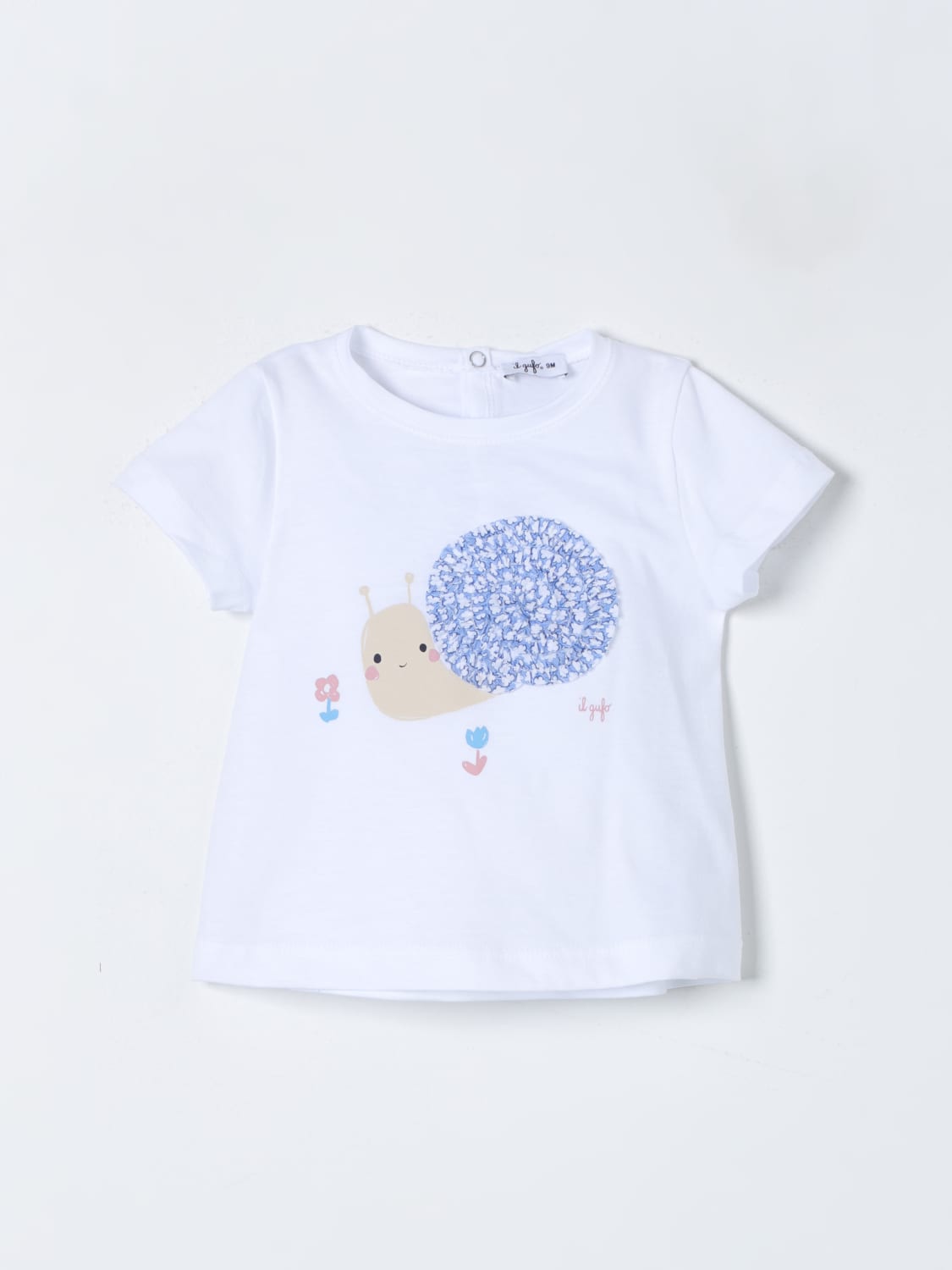 IL GUFO T-SHIRT: T-shirt Il Gufo in cotone con stampa, Bianco - Img 1