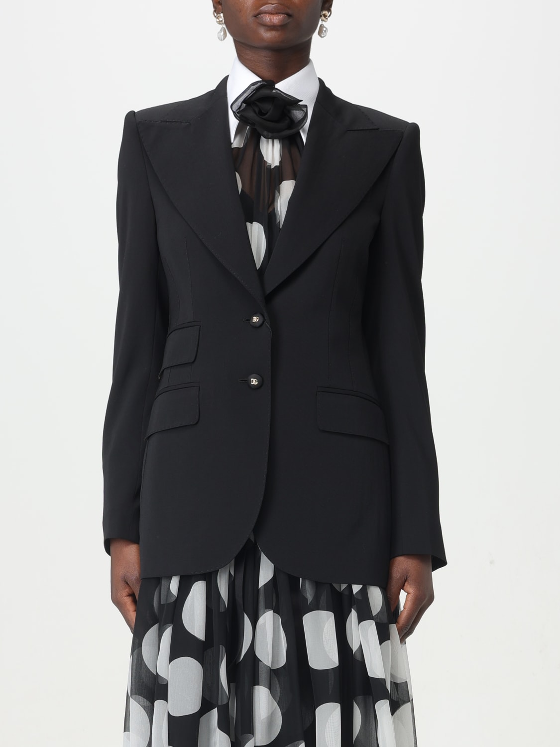 DOLCE & GABBANA BLAZER: Veste femme Dolce & Gabbana, Noir - Img 1