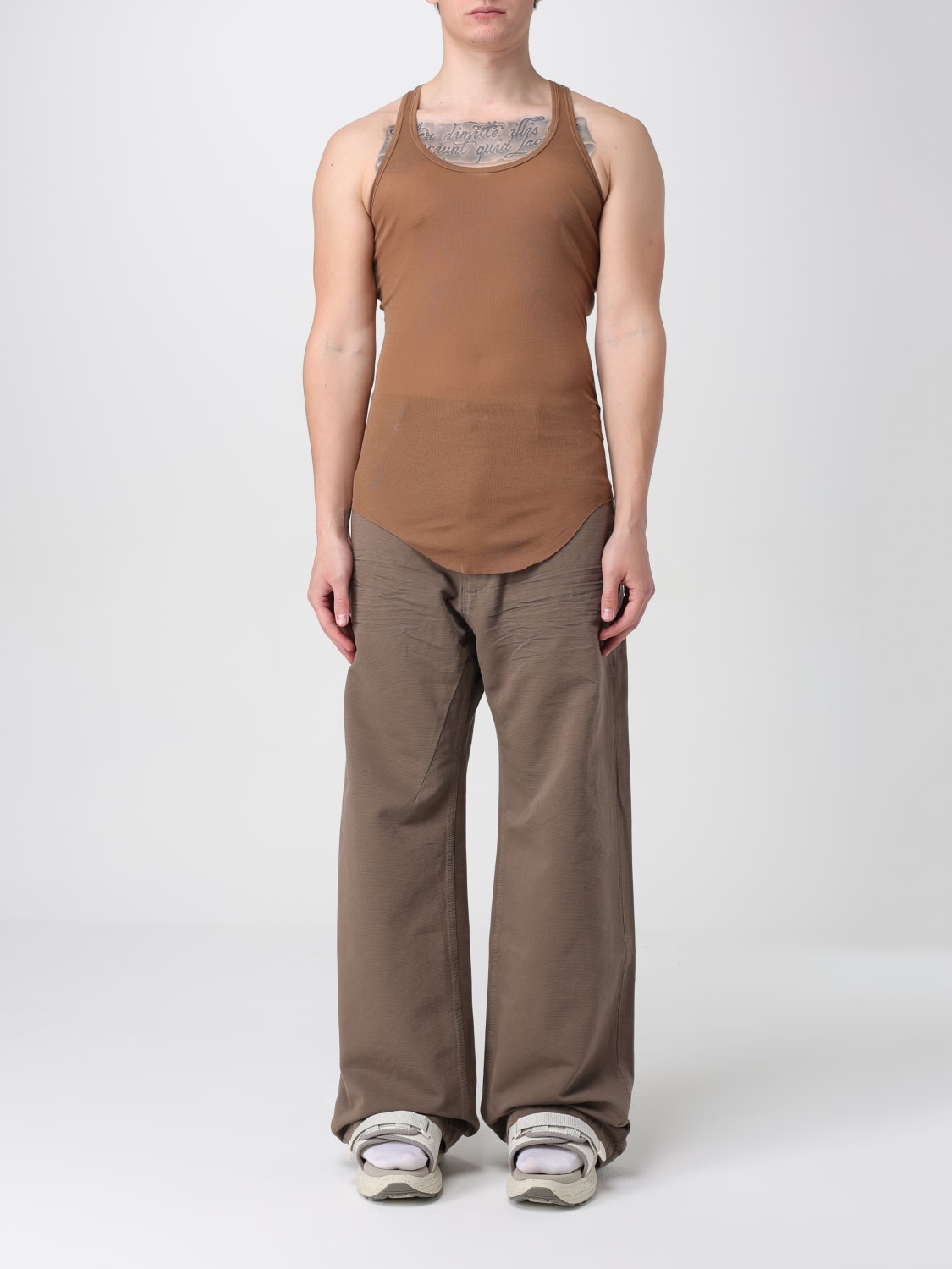 RICK OWENS DRKSHDW TANK TOP: T-shirt men Drkshdw, Brown - Img 1