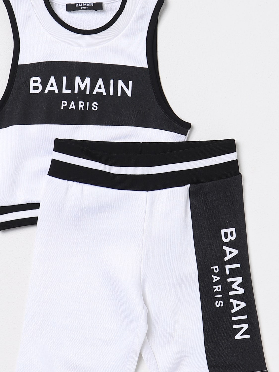 BALMAIN CLOTHING SET: Balmain Kids cotton set, White - Img 3